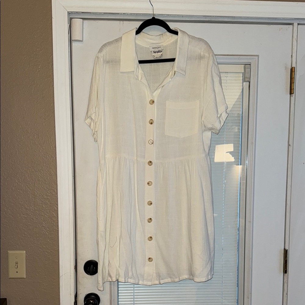 White Button-Down Dress